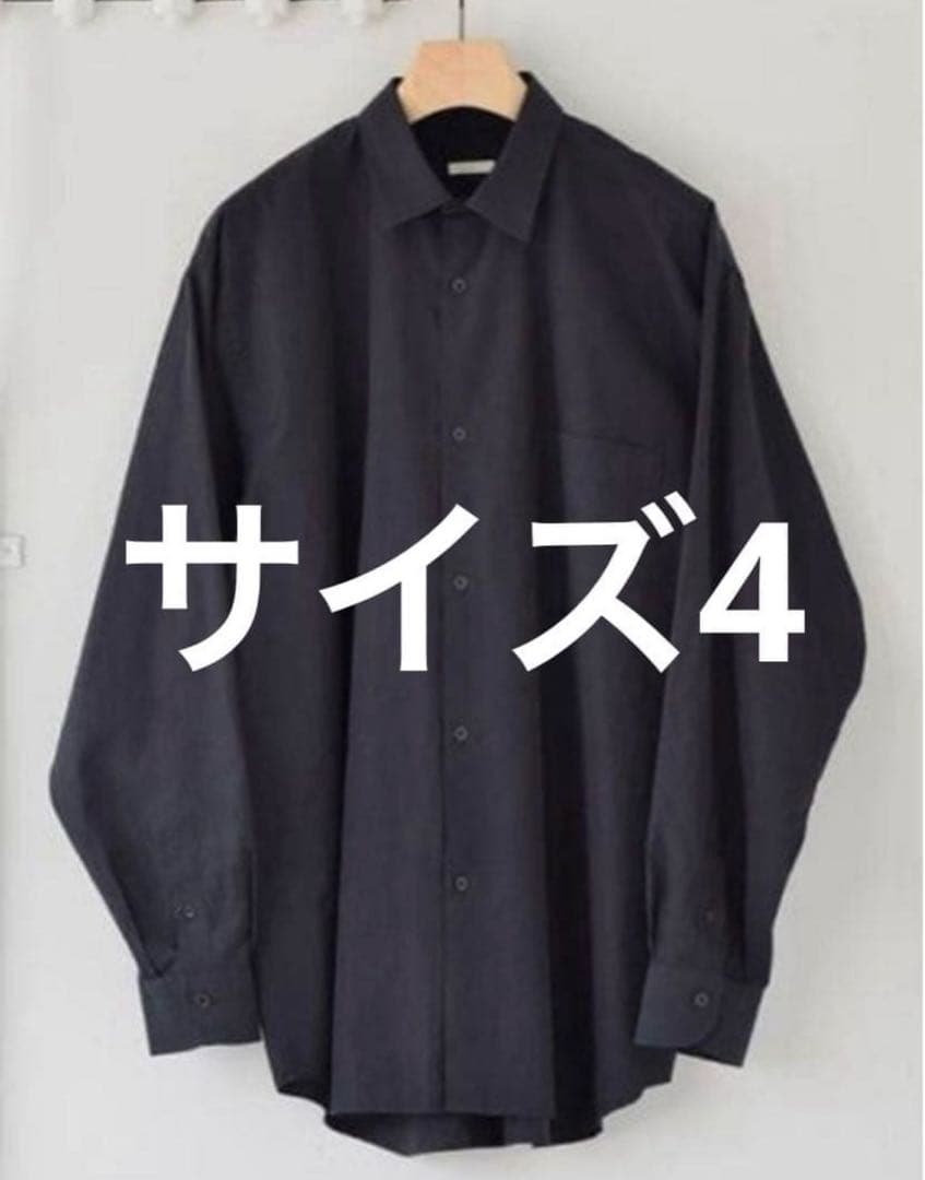 COMOLI コモリシャツ コットン レギュラーカラー 黒　ネイビー　サイズ4 COMOLI コモリシャツ コットン レギュラーカラー 黒 ネイビー サイズ4