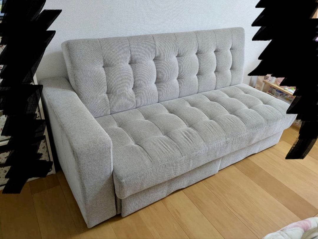 ソファベッド ２、3人がけ　グレー