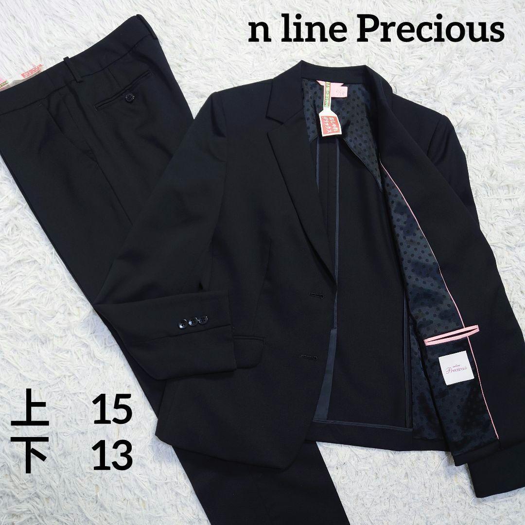 大きいサイズ　n line Precious　パンツスーツ　黒　15号13号