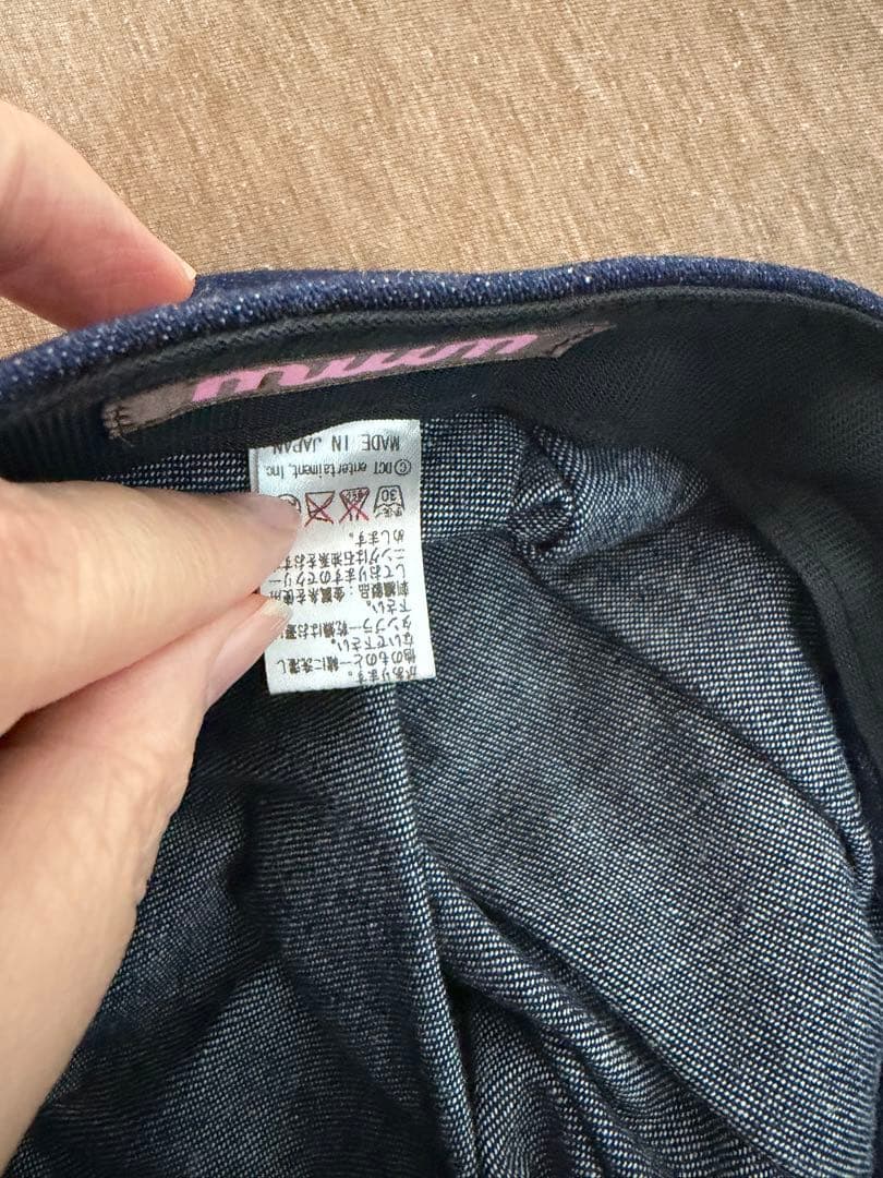 WMMW 吉田美和 デニム生地 キャスケット帽 藍色