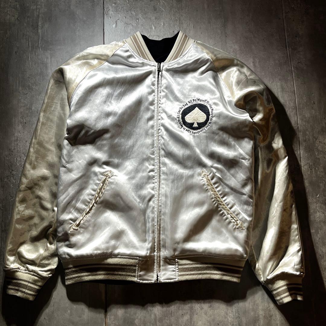 Schott ショット別珍 龍 刺繍 リバーシブル サテン スカジャン L