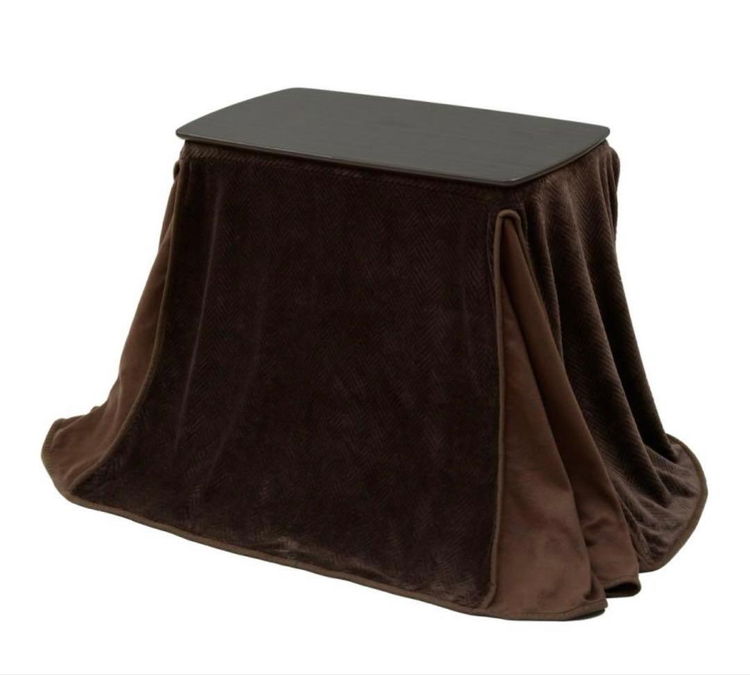 豆*ち様 山善 デスクこたつ こたつ布団セット ダークブラウン　組み立て済み