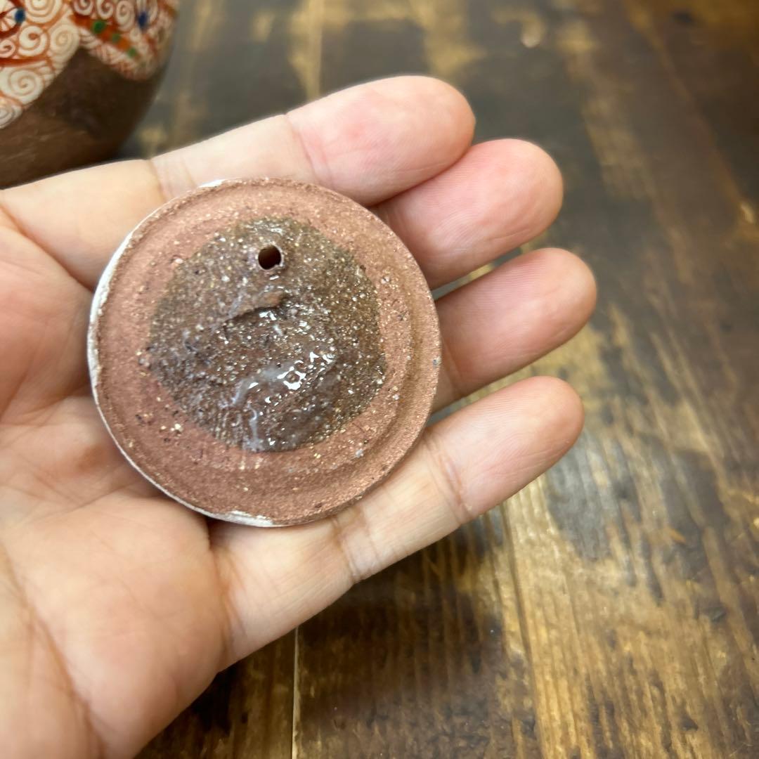 希少 作家 人気陶芸作家 苧坂恒治作 渦赤絵 手描き 急須 1点もの