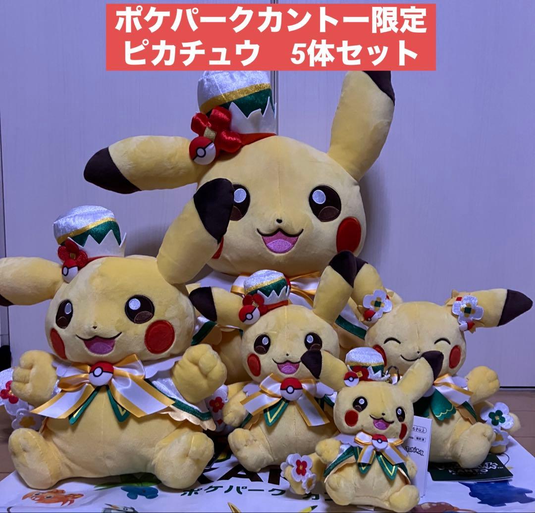 ポケパークカントー　 ショップ　限定 ピカチュウ　ぬいぐるみ5体セット