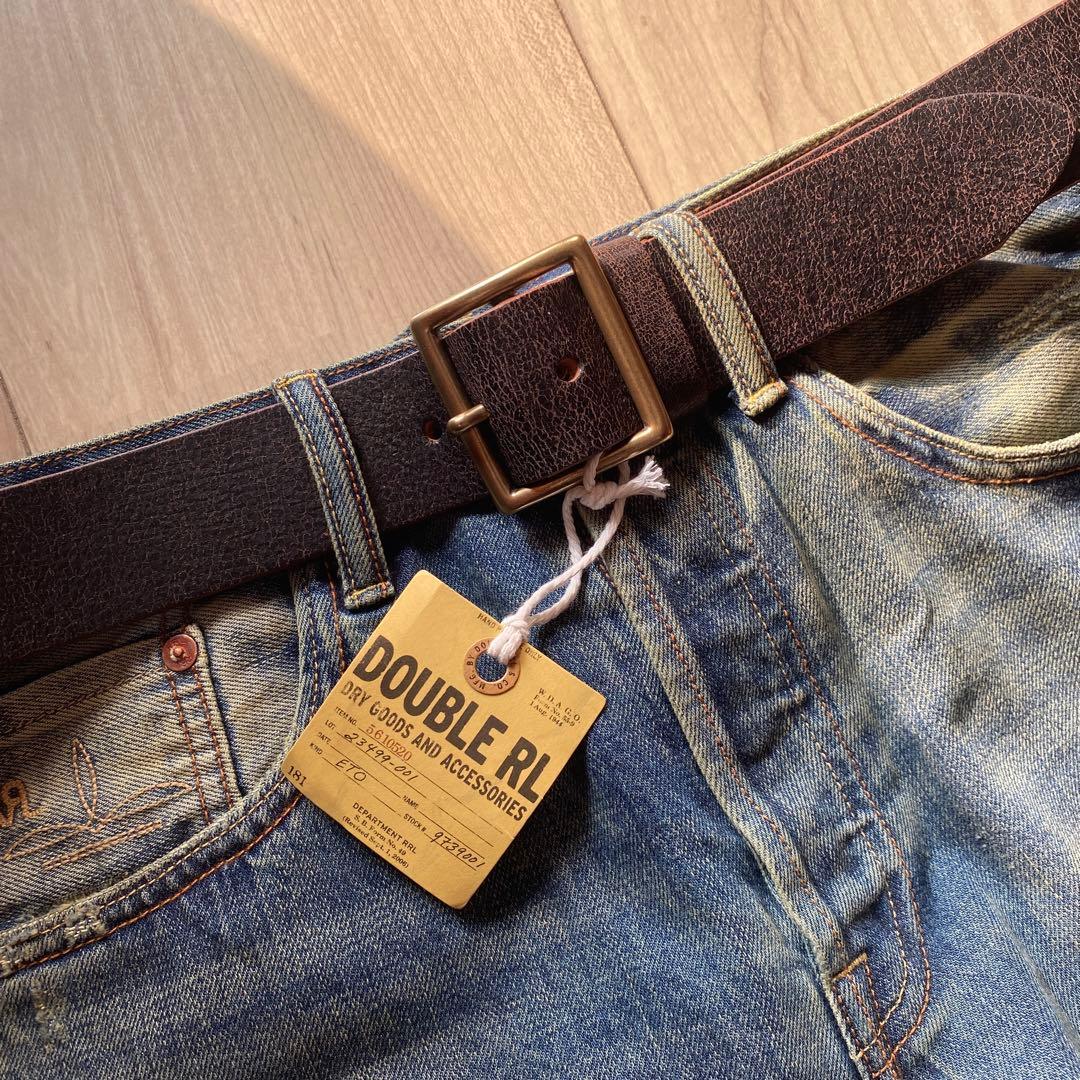 RRL DOUBLE RL 高級レザーベルト イタリア製