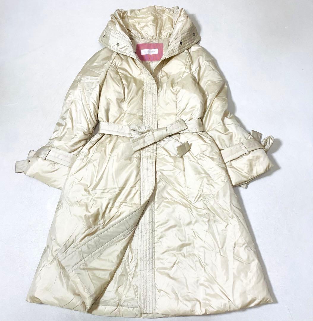 未使用 TO BE CHIC ダウンコート 40 ウエストリボンベルト
