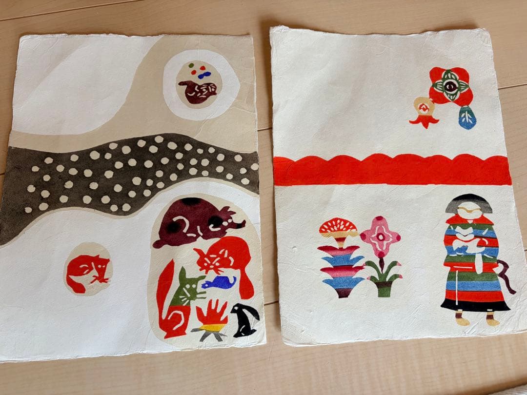 柚木沙弥郎染絵レター作品2セット