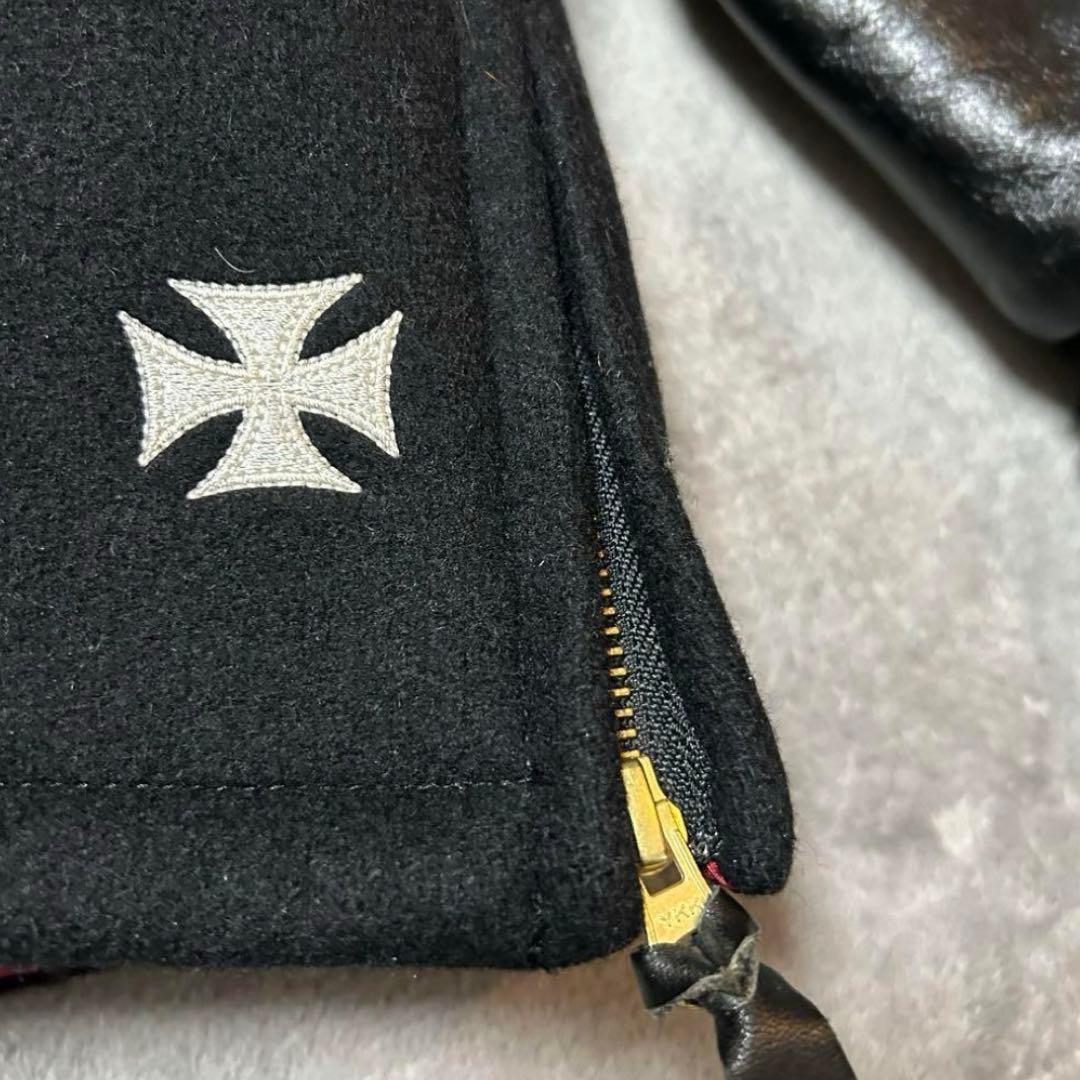 archive【Run&Guns】刺繍スタジャン/ファラオコート/Y2K/袖革◎