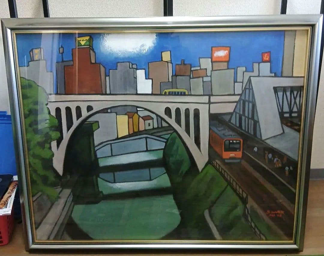 岩本澄孝　油彩画　「お茶の水駅」　F30号