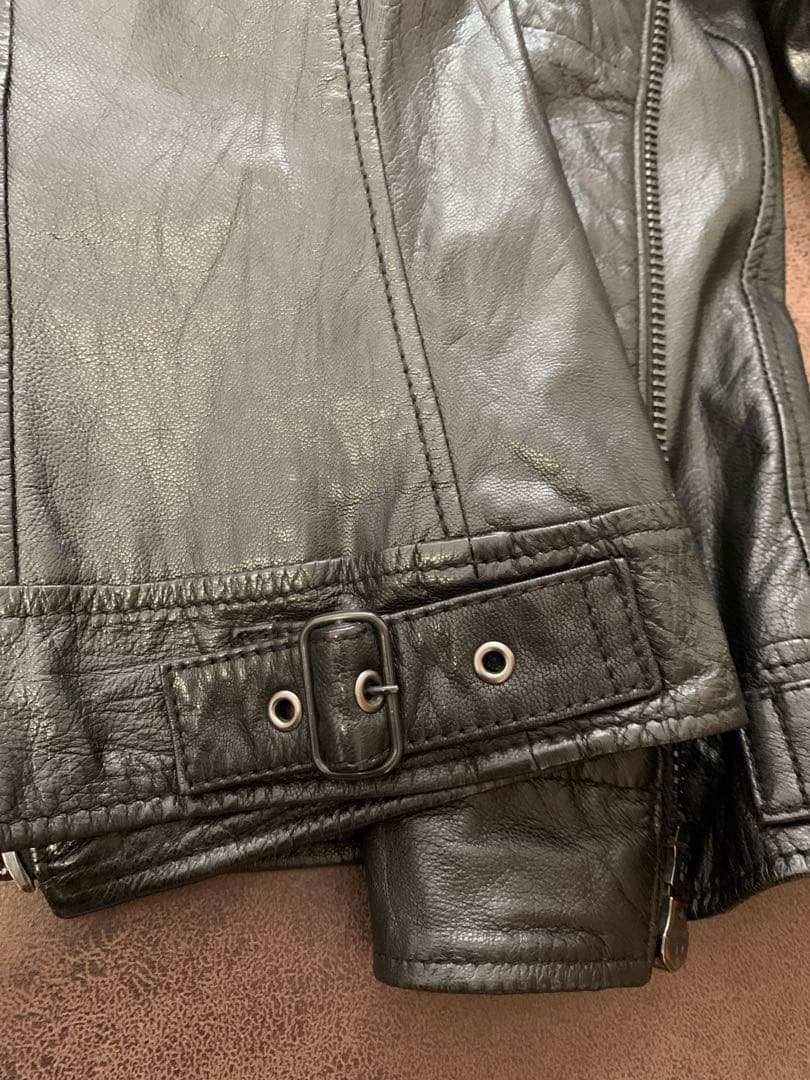 TETE HOMME テットオム 黒 レザージャケット サイズ6 ゴートレザー