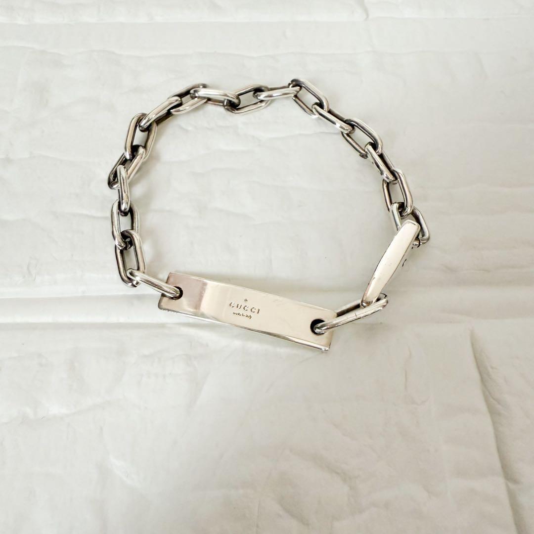 鑑定済美品！GUCCI グッチ タグプレートチェーンブレスレット シルバー925 GUCCI（グッチ） 新品同様 トレードマーク チェーン ブレスレット #17