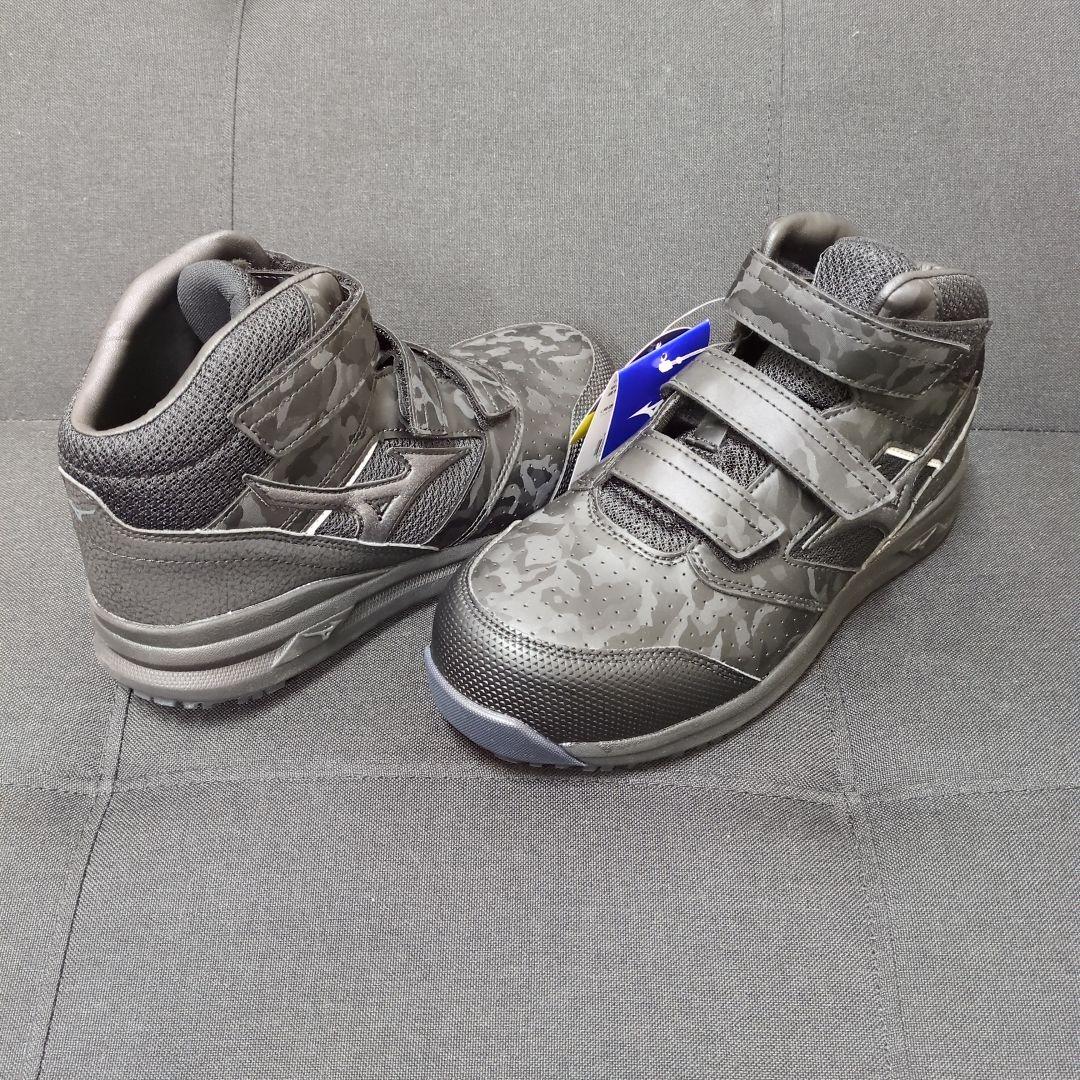 ミズノ ブラック迷彩 ハイカット安全靴