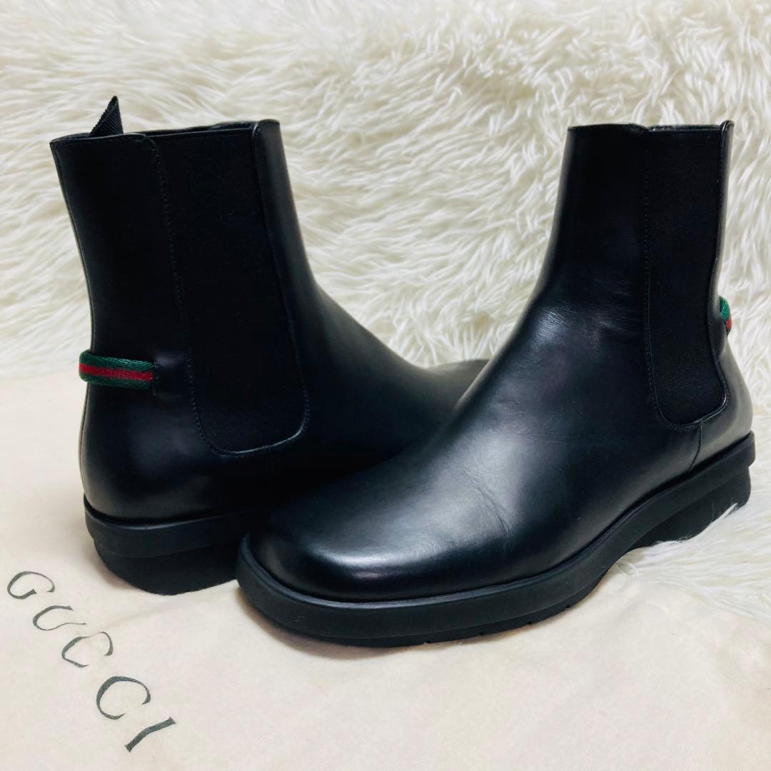 GUCCI グッチ シェリーライン サイドゴアブーツ ブラック 36 - メルカリ