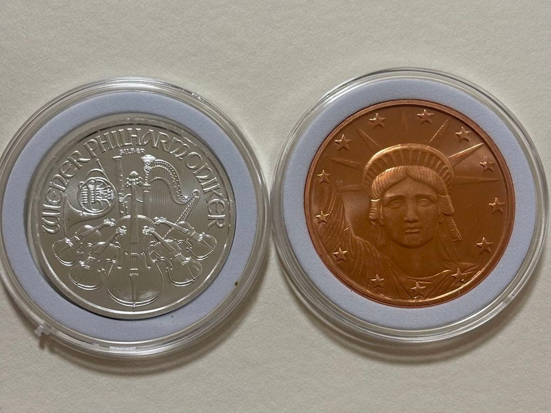 ウィーン・フィル2016年1.5ユーロ1オンス銀貨/自由の女神・銅貨（新品）
