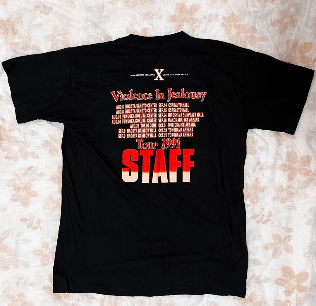 レア！】X JAPAN staff ツアーTシャツ 1991 - メルカリ