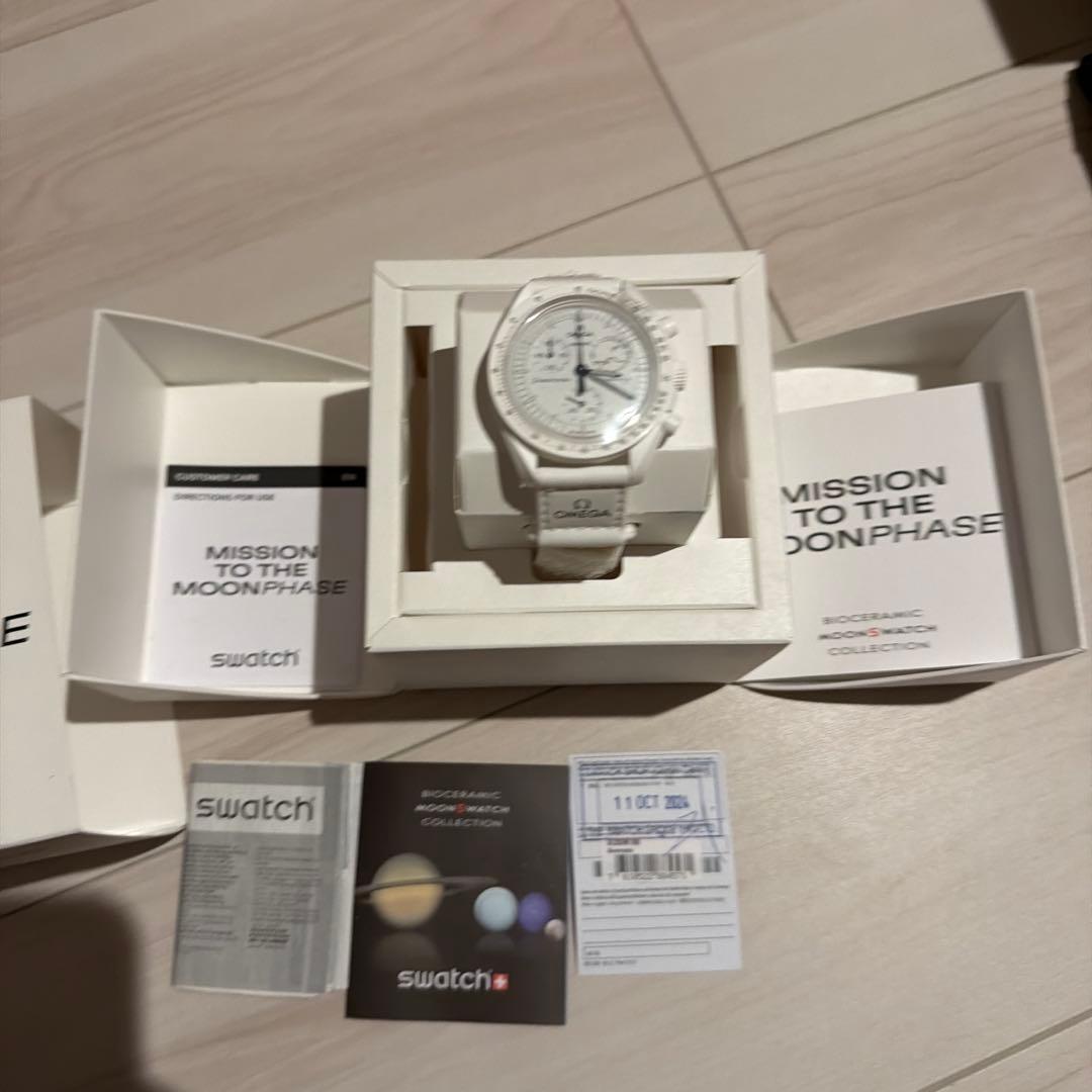 シ*ツ様 オメガ ミッション・トゥ・ザ・ムーンフェーズ　ホワイト　swatch Amazon.co.jp: OMEGA × SWATCH Snoopy ギフト 腕時計 MOONSWATCH