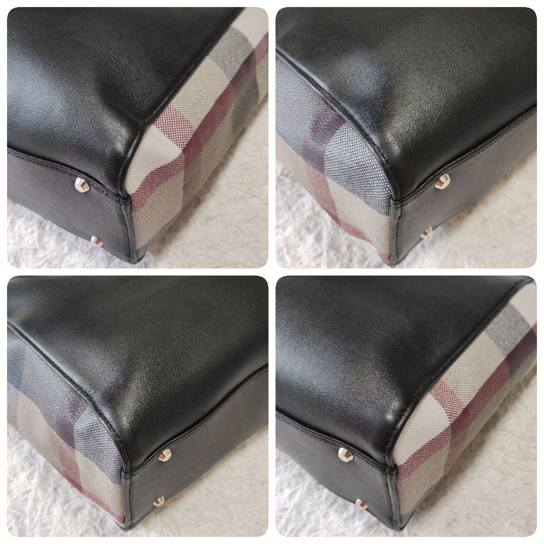 美品】ブラックレーベルクレストブリッジ チェック トートバッグ A4可