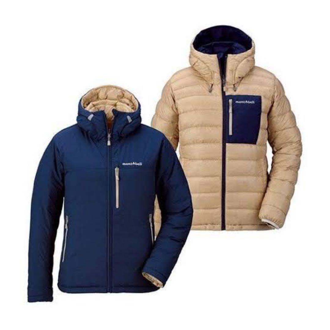 モンベル コロラドパーカ リバーシブルダウン レディース S ネイビーx