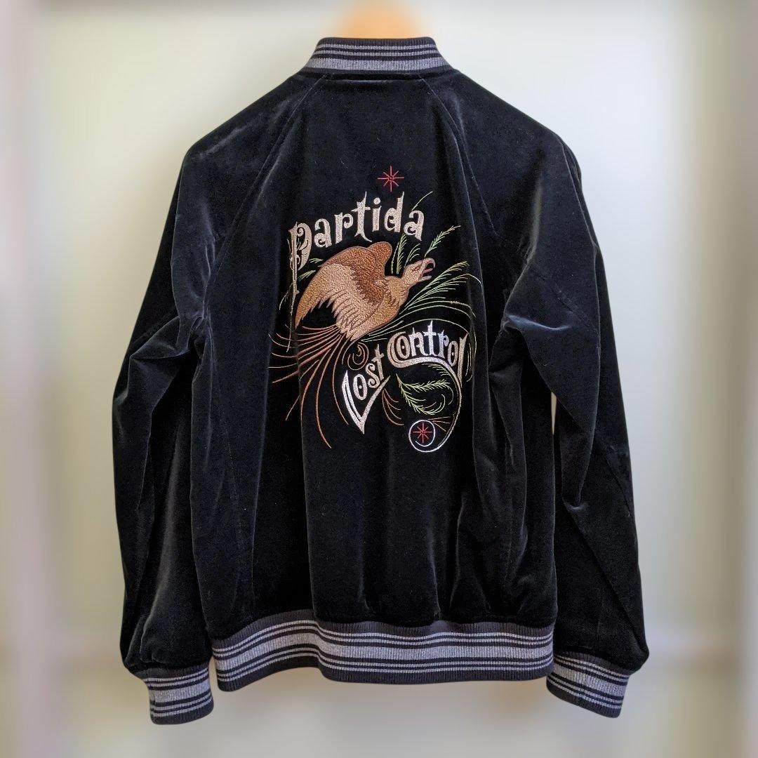 最終価格】LOST CONTROL ベロア刺繍スカジャン　黒　M