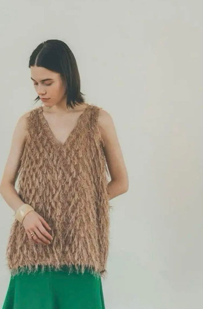 トップス w face cross fringe tops clane