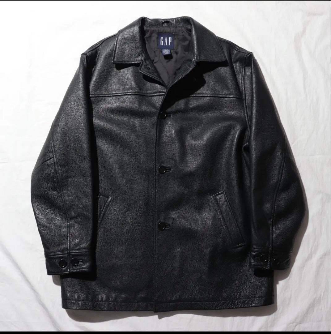 Mint Condition OLD GAP 牛革 レザーカーコート 90s