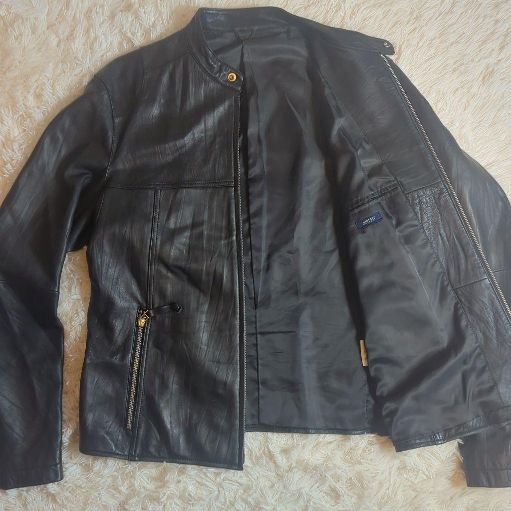 希少 OLD UNIQLO 廃盤旧モデル レザー ライダースジャケット LL