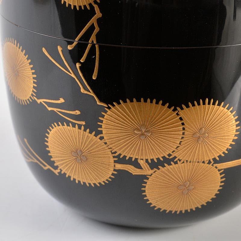 茶道具 平安表正(伊藤表正)作 中棗 共布 堀内宗完(兼中斎) D R7240