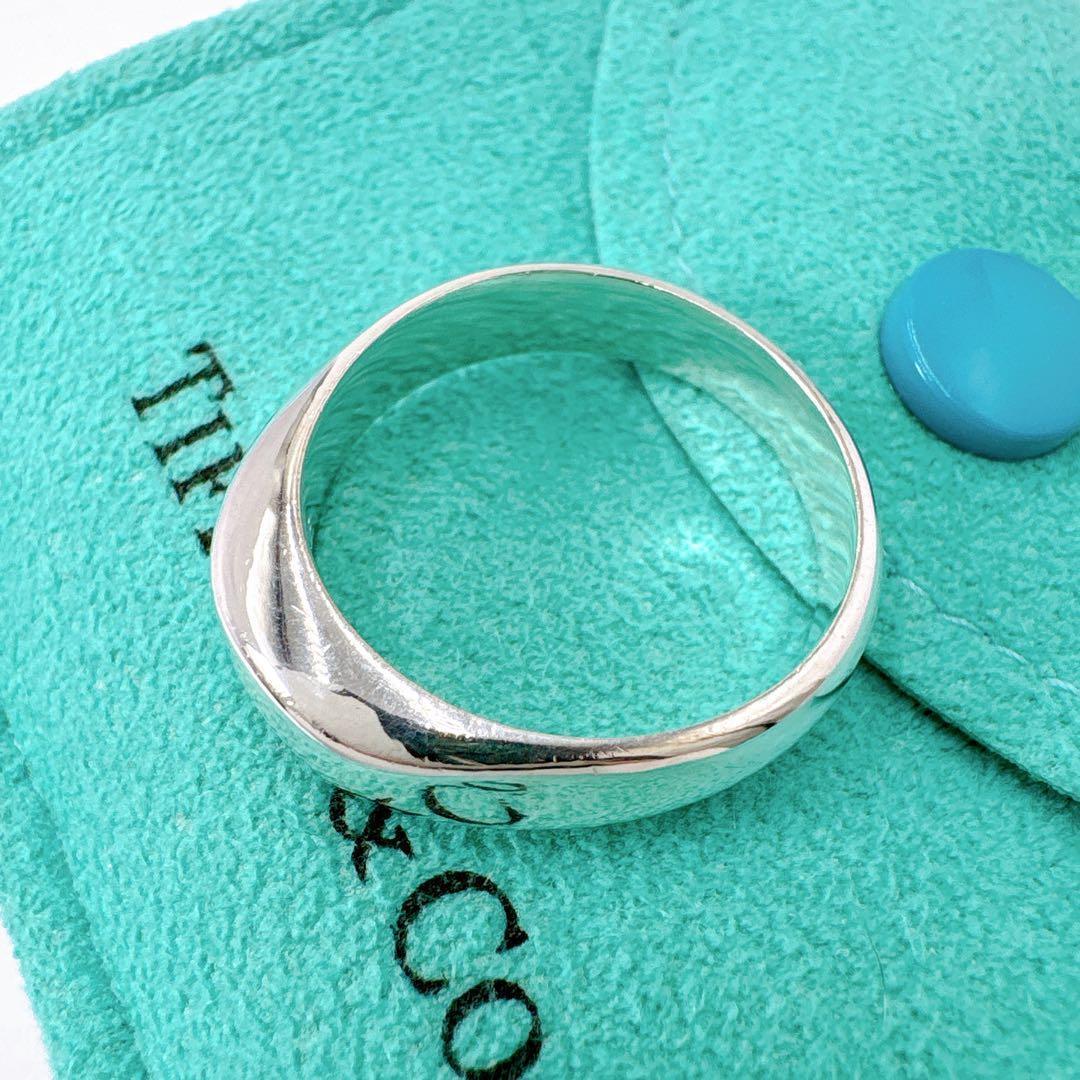 美品 オールドティファニー ナイフエッジ リング 17号 シルバー925