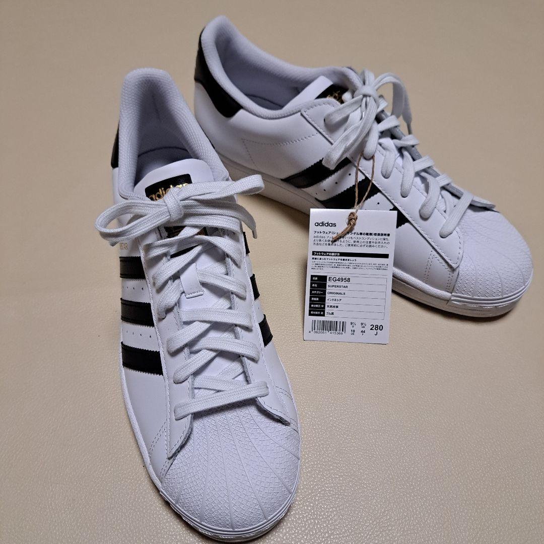 もっちぃ～！新品スーパースター金ベロ ホワイト×ブラック 28cm