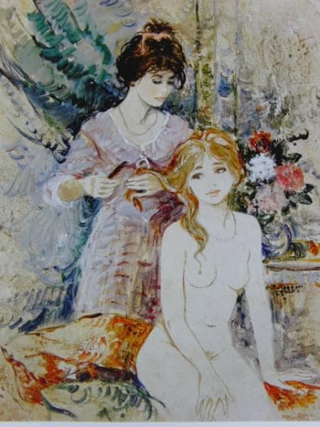 B・シャロワ、髪結い、日本未発売・限定画集画、額付