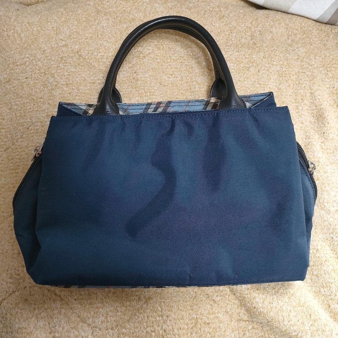 美品 バーバリー ブルーレーベル ハンドバッグ ナイロン ノバチェック