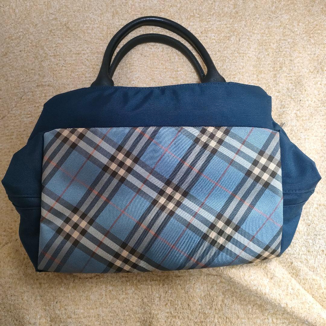 美品 バーバリー ブルーレーベル ハンドバッグ ナイロン ノバチェック