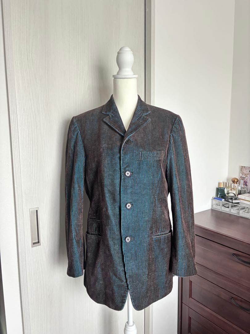 d*e様 青と茶色のストライプジャケット　レア