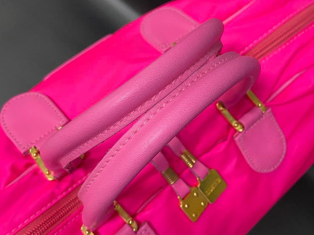 ロエベ ミニボストン アナグラム アマソナ32ナイロンレザー ピンク