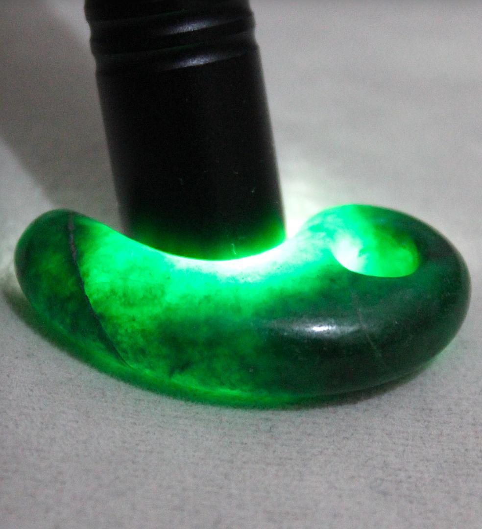 ［濃緑&透明感］古墳期 硬玉翡翠 勾玉 14.4g 出土品 / 糸魚川翡翠