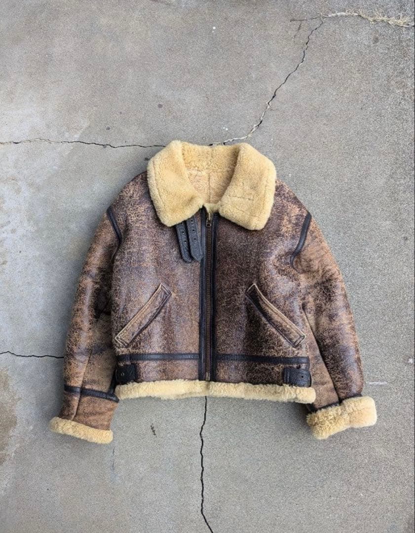 貴重◎80's unknown mouton vintage jacket