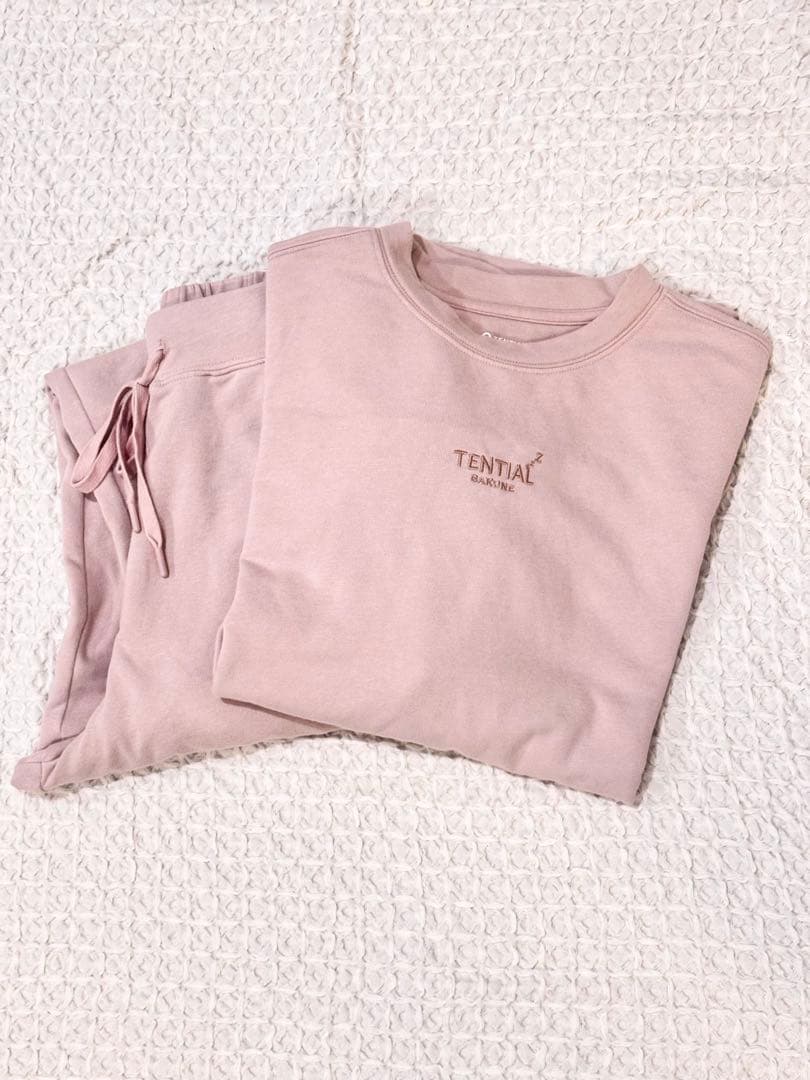 TENTAL ピンク スウェットセット M SEQUENZ（シークエンズ）】LOGO APPLIQUE SWEAT PANTS / スウェット