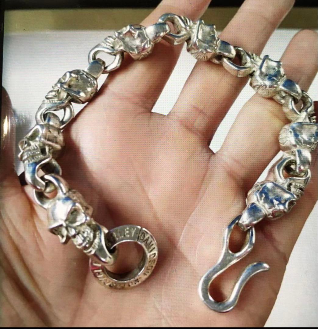 80s Harley-Davidson スカル ブレスレット シルバー925 - メルカリ