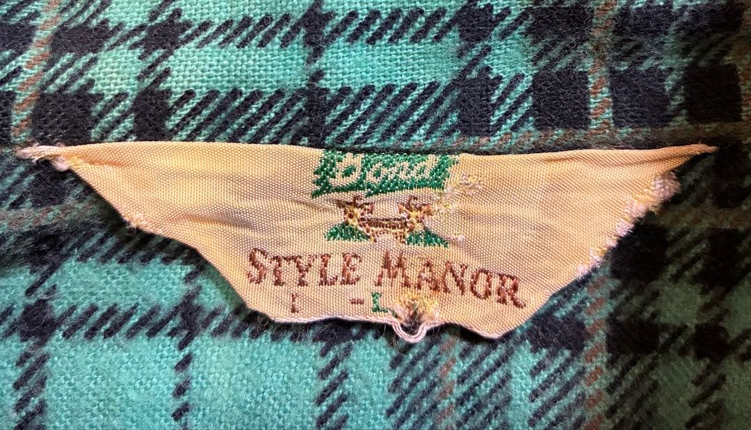 50's Bond プリントネルシャツ　開襟BOX型　Lサイズ　好配色　激レア‼︎