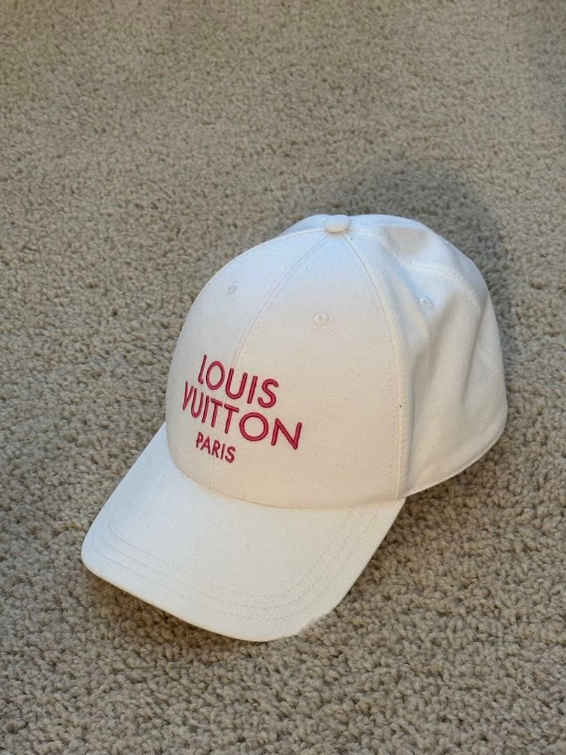 LOUIS VUITTON ルイヴィトン キャップ M7592L 白 ピンク
