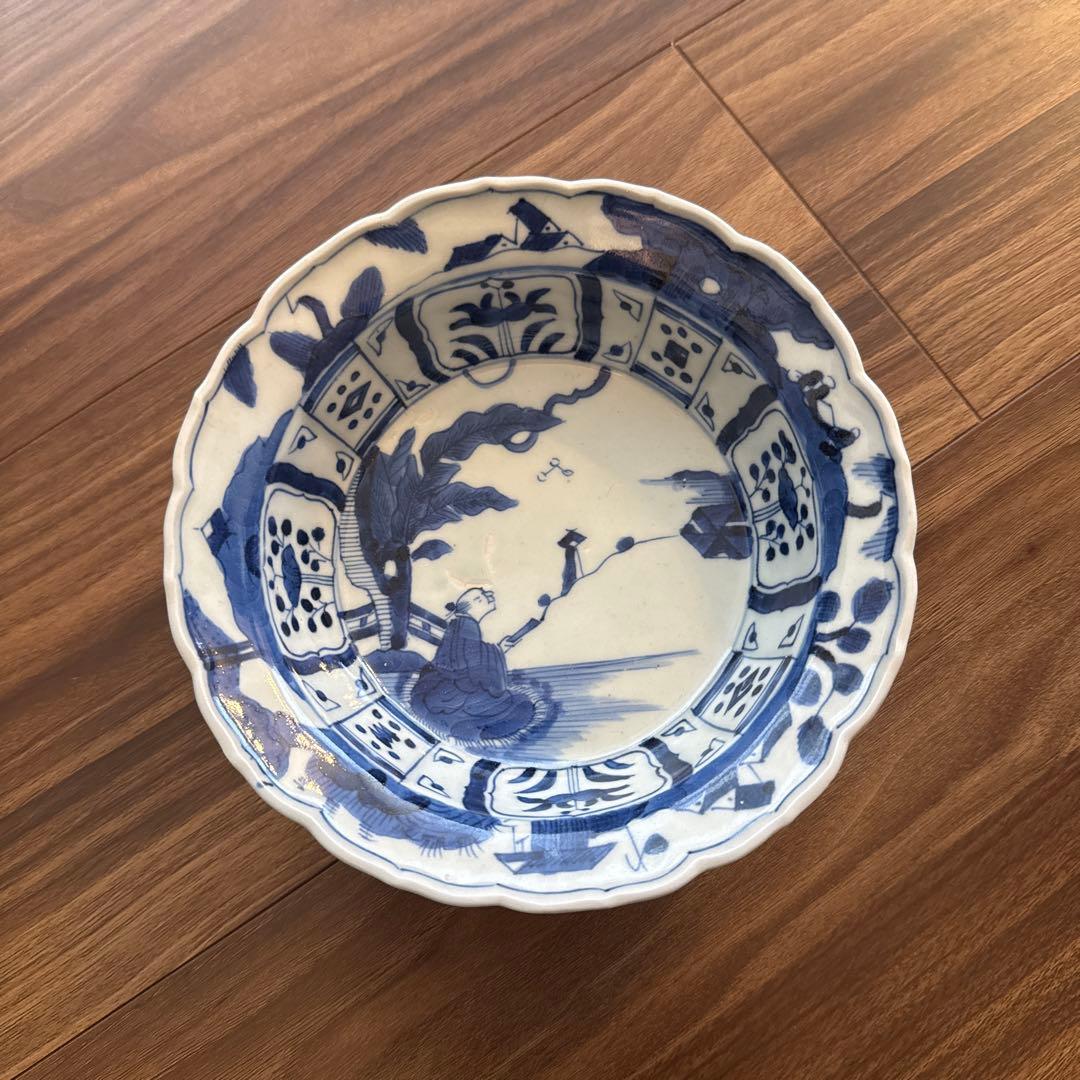 古伊万里 江戸後期 幕末 染付 芙蓉手 なます皿 宣徳年製1客 - メルカリ