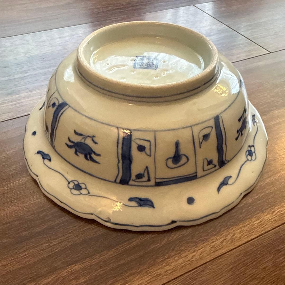 古伊万里 江戸後期 幕末 染付 芙蓉手 なます皿 宣徳年製1客 - メルカリ