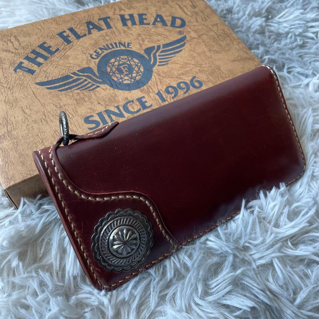 極美品】フラットヘッド コードバン ロングウォレット 長財布 コンチョ