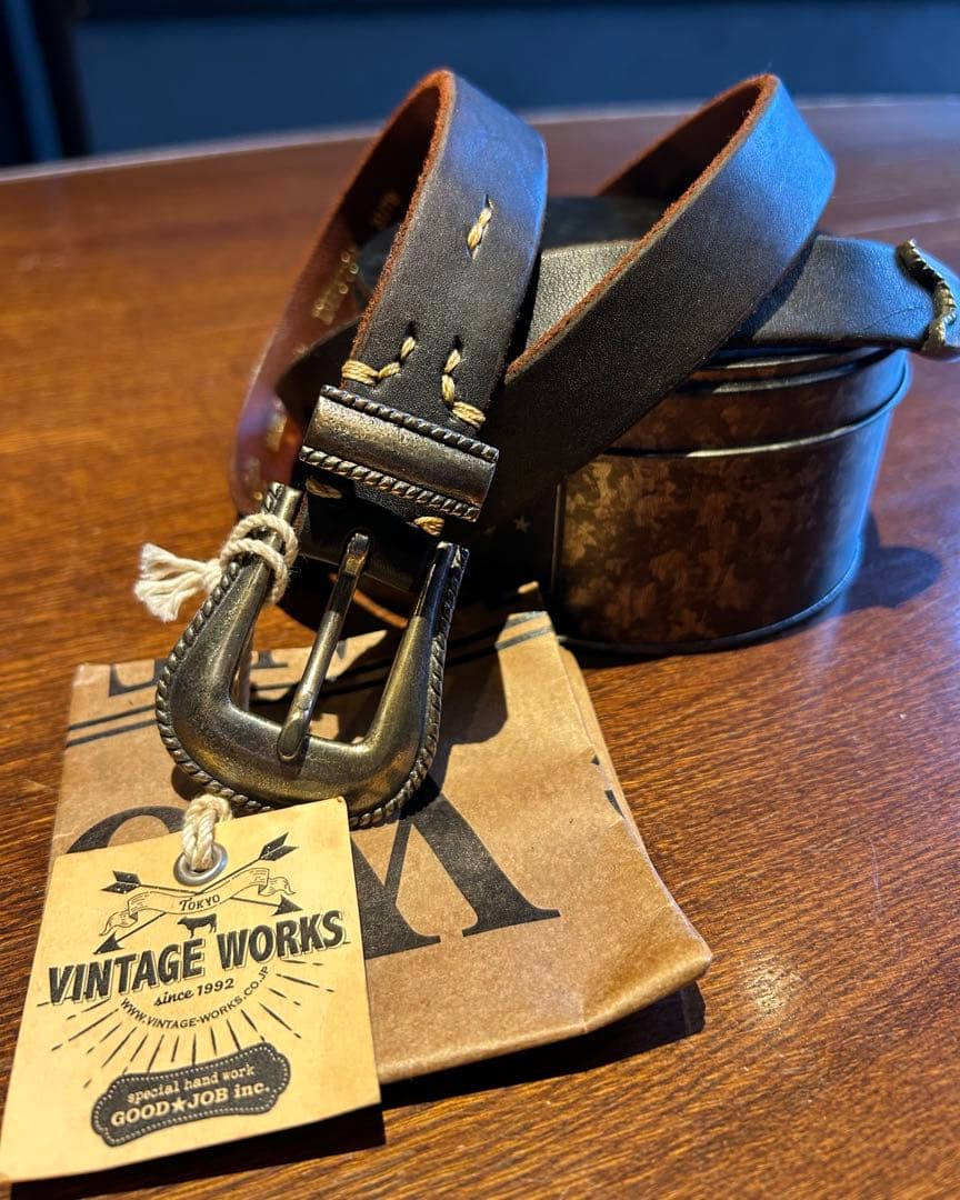 新品・Vintage Works・ DH5738・茶芯・ウエスタンベルト