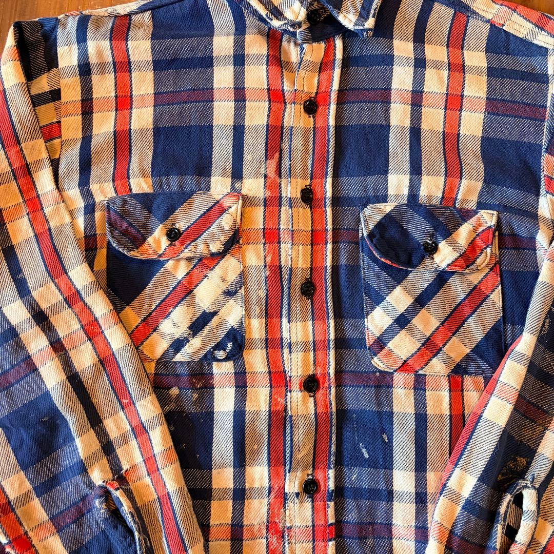 80s 三角タグ FIVE BROTHER ヴィンテージネルシャツ ボロ 襤褸 - メルカリ