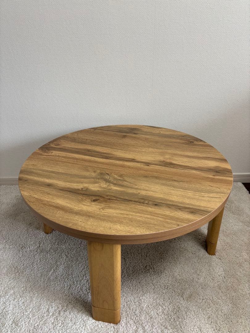 ぼん家具 円形こたつ ナチュラルウッド 直径約70cm