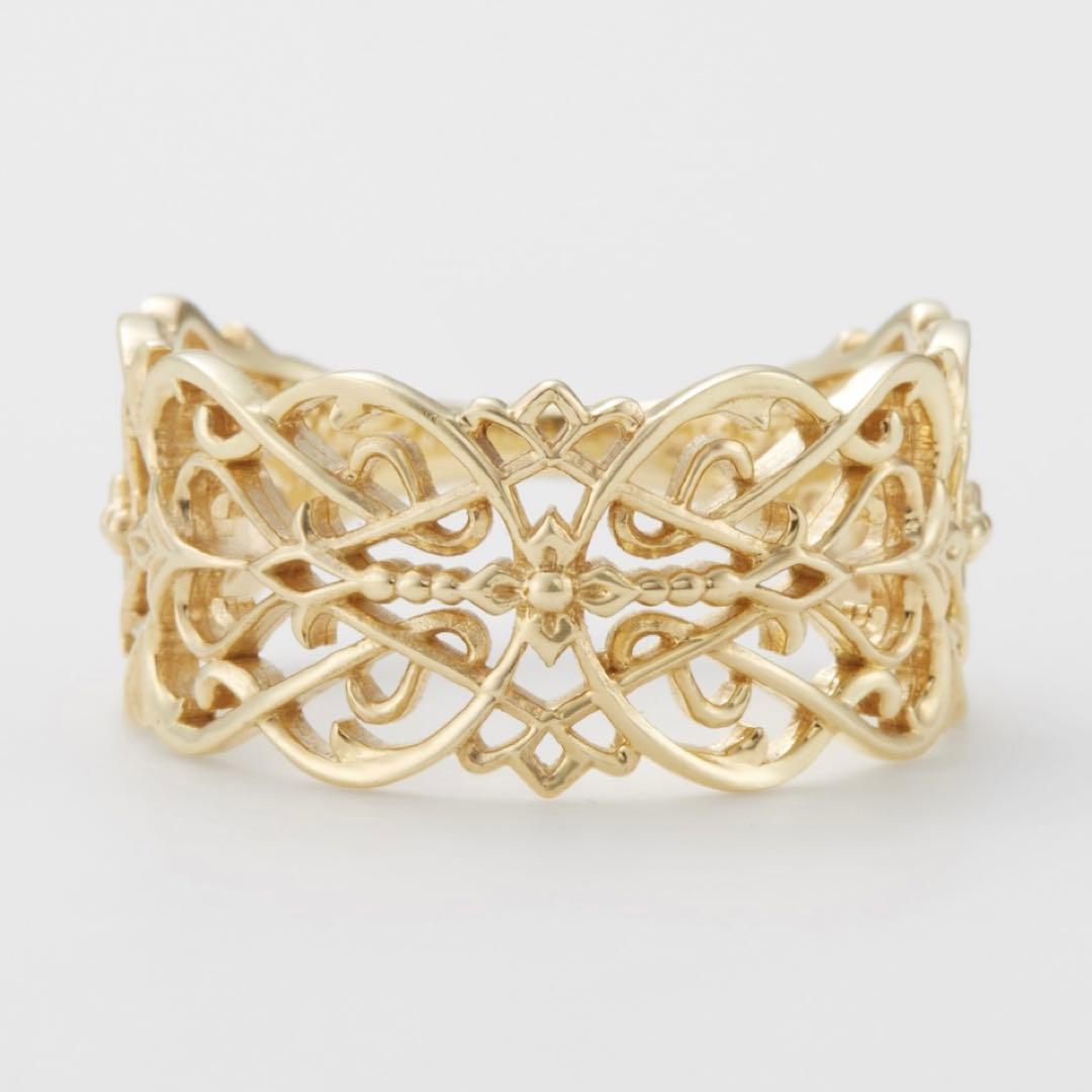 agete CLASSIC アガット K10 YG レースリング13号