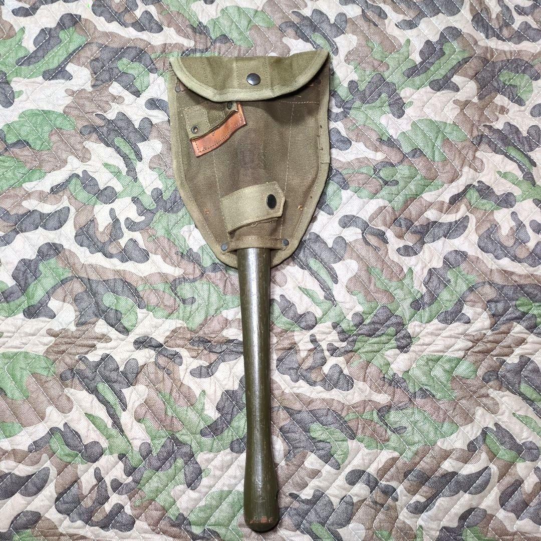 米軍　M56 エントレンチングツール キャンバスケースとスコップ(ツルハシ付き)