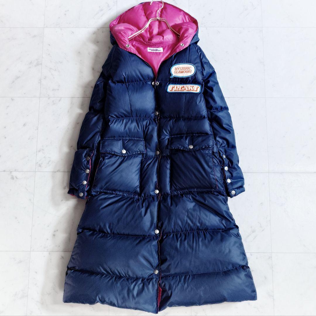 美品✨ヒステリックグラマー HYSTERIC ワッペン付 ロングダウンコート HYSTERIC GLAMOUR（ヒステリックグラマー）の「プリマロフトナイロン