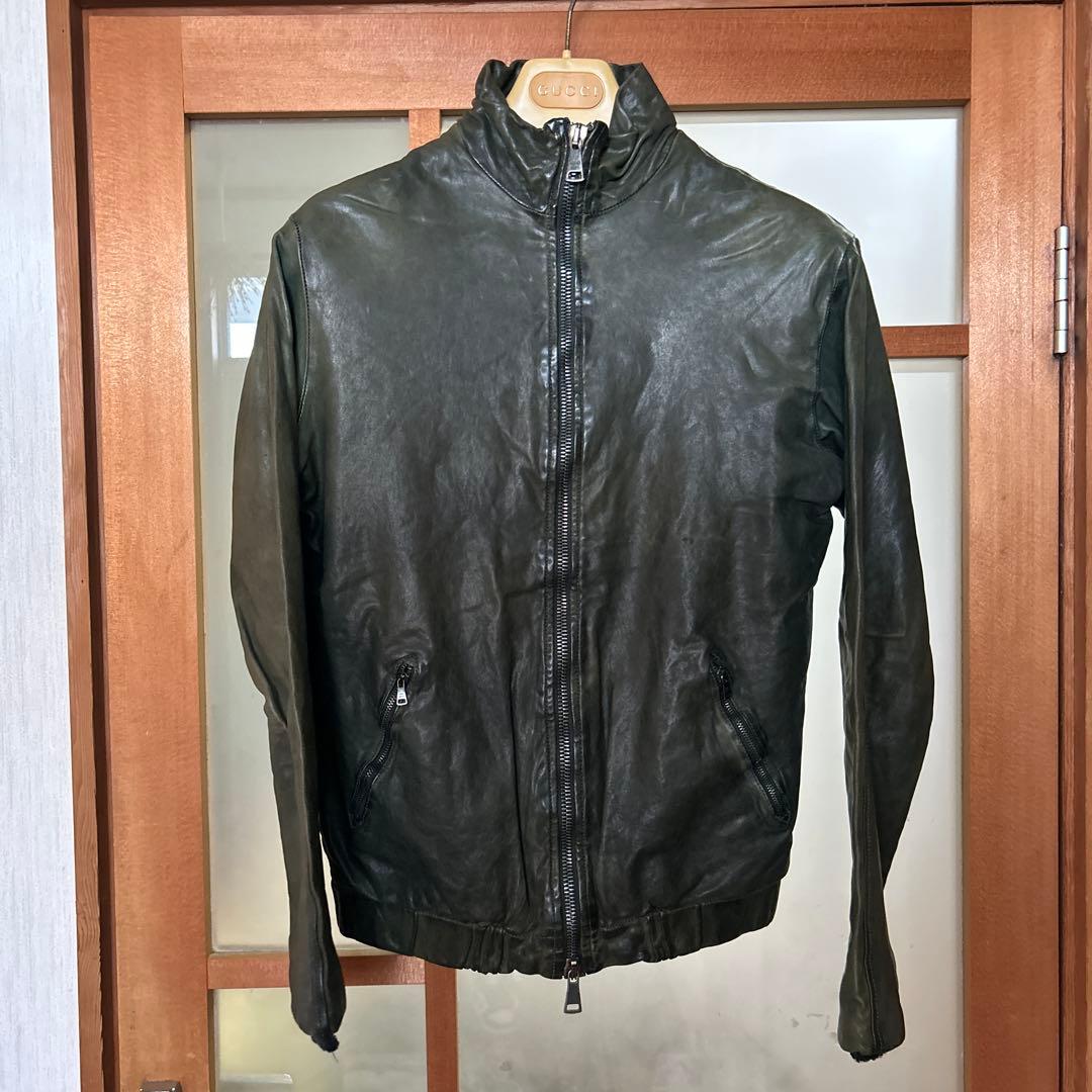 Giorgio Brato ダークグリーン レザーライダース　ジョルジオブラッド
